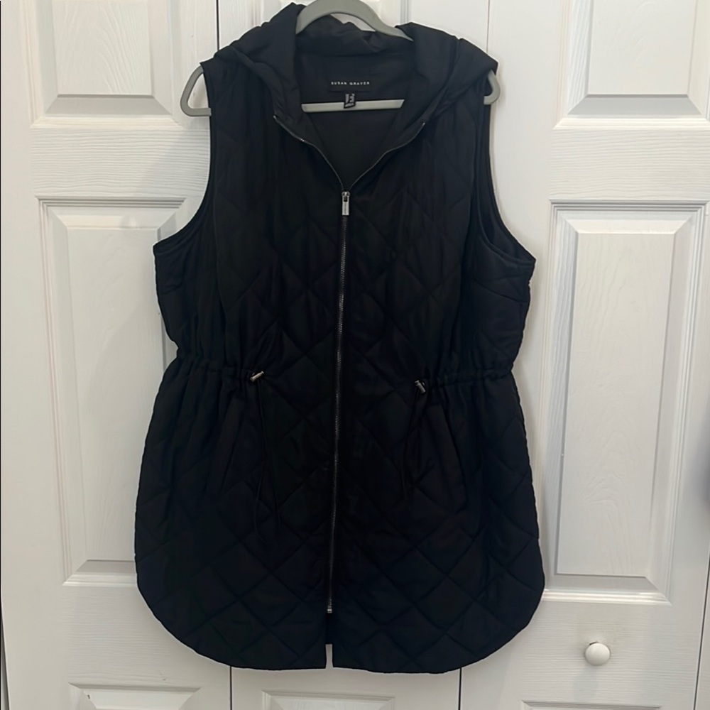 Susan Graver Black Quilted Vest